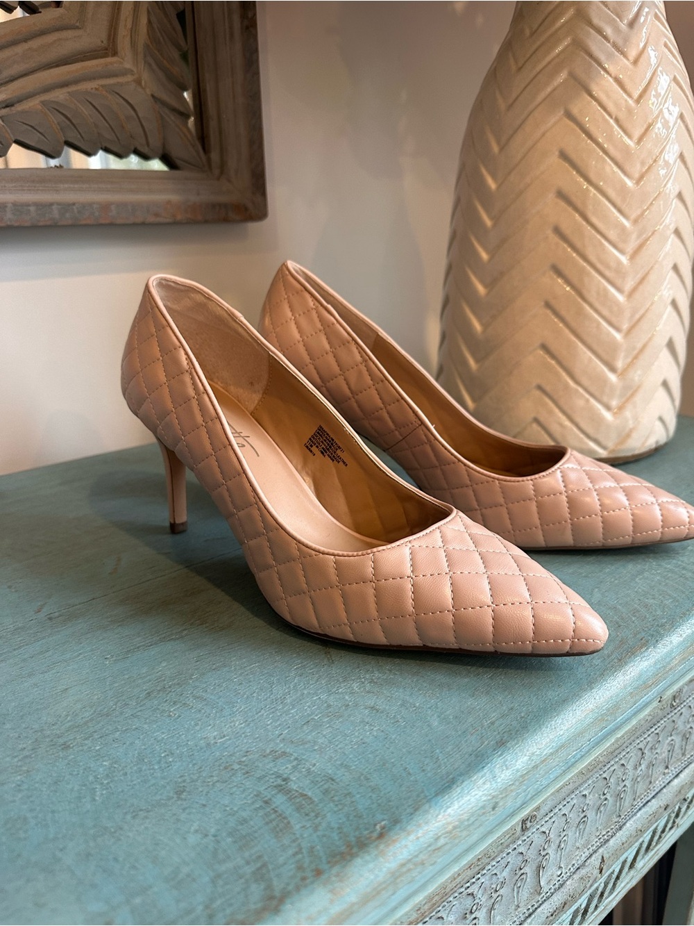 Nanette Lepore Quilted Pointed-Toe Pumps in Blush